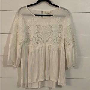 Anthropologie Deletta laced top